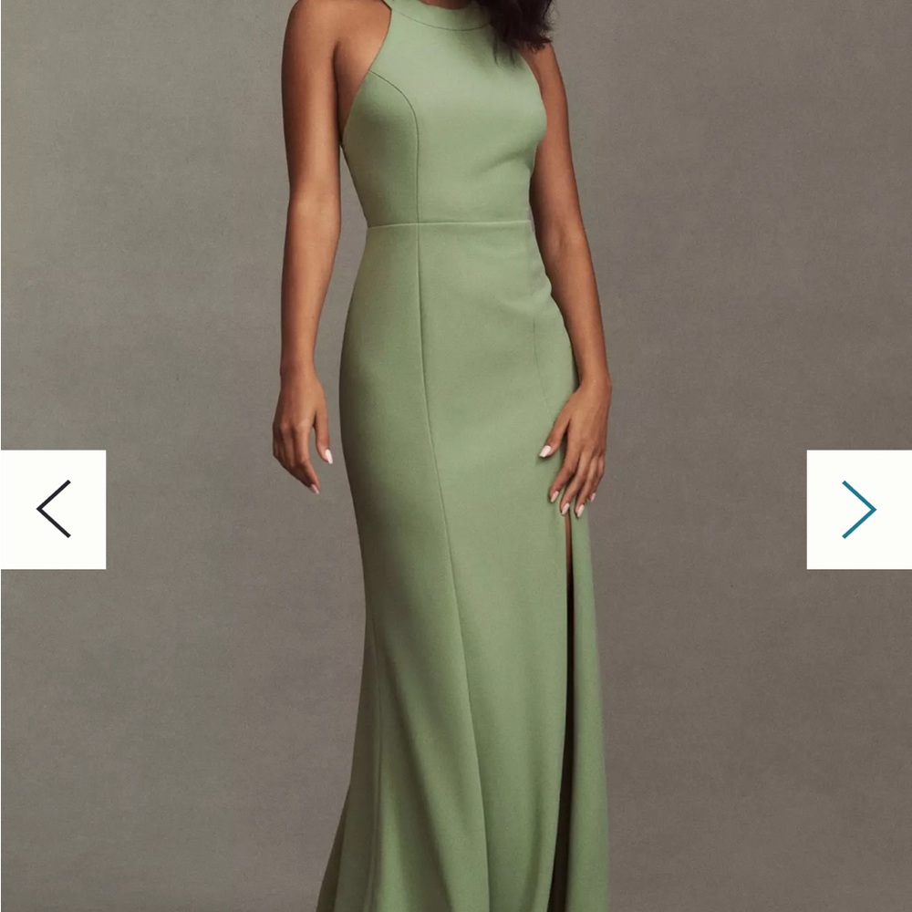 BHLDN Green Halter Maxi Gown for Wedding Guest